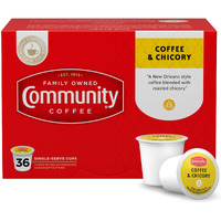 Community Coffee & Chicory 36 Count Coffee Pods, Medium Dark Roast, Compatible With Keurig 2.0 K-Cup Brewers