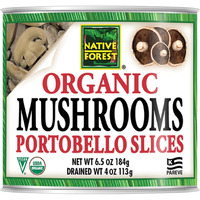 Native Forest Organic Portobello Mushroom Slices  Canned Mushrooms, Low Calories & Fat, Non-Gmo Project Verified, Usda Organic  6.5 Oz (Pack Of 12)
