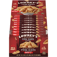 Lowrey's Bacon Curls Microwave Pork Rinds (Chicharrones), Hot & Spicy, 1.75 Ounce (Pack Of 18)