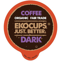 Ekocups Organic Dark Roast Coffee Pods, Strong Bold Dark Roast Flavor - Usda Certified Organic - Single Serve Cups For Keurig K Cups Coffee Makers, Box Of 40 Recyclable Capsules