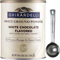 Ghirardelli Chocolate Company Sweet Ground White Chocolate Gourmet Flavored Powder 3.12 Lb With Ghirardelli Stamped Barista Spoon
