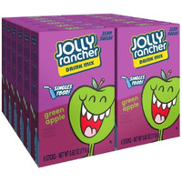 Jolly Rancher Singles To Go Powdered Drink Mix, Green Apple, 72 Total Servings, Sugar-Free Drink Powder, Just Add Water, 0.62 Ounce (Pack Of 12)
