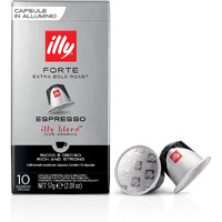 Illy Espresso Compatible Capsules - Single-Serve Coffee Capsules & Pods - Forte Extra Bold Roast - Notes Of Dark Chocolate Coffee Pods - For Nespresso Coffee Machines - 10 Count
