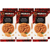 Walker's Shortbread Stem Ginger Biscuits, Scottish Cookies, 5.3 Oz (Pack Of 6)