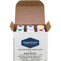 Americolor Basic Six Kit Soft Gel Paste Food Color, 0.75 Ounce, 6 Pack Kit