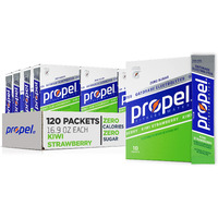 Propel Powder Packets, Kiwi Strawberry With Electrolytes, Vitamins And No Sugar, Pack Of 12, 10 Packets Each, Total 120 Packets (Packaging May Vary)