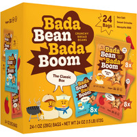 Bada Bean Bada Boom Plant-Based Protein, Gluten Free, Vegan, Crunchy Roasted Broad (Fava) Bean Snacks, 110 Calorie Packs, The Classic Box Variety Pack, 1 Ounce (Pack Of 24)