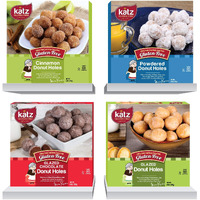 Katz Gluten Free Snacks Donut Holes Variety Pack, Powdered, Glazed, Glazed Chocolate, Cinnamon. Dairy Free, Nut Free, Soy Free, Gluten Free, Kosher (1 Pack Of Each)