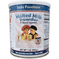 Soda Fountain Malted Milk Powder 1 Lb. Canister - Malt Powder For Ice Cream And Baking