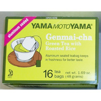 Yamamotoyama Genmai-Cha Green Tea With Roasted Rice 16 Count Tea Bags Aluminum Sealed (3 Pack)