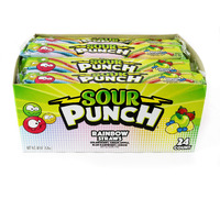 Sour Punch Rainbow Sour Straws, 2 Ounce (Pack Of 24)