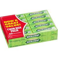 Wrigley's Doublemint Mint Gum Chewing Gum Bulk Pack, 5 Stick (Pack Of 40)