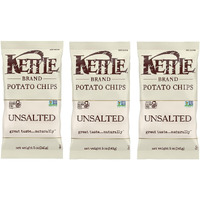 Kettle Chips Unsalted 8.5 Ounce (Pack Of 3)