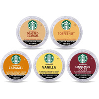 Starbucks K-Cup Coffee Pods, Naturally Flavored Coffee Variety Pack For Keurig Brewers, 100% Arabica, 1 Box (40 Pods)