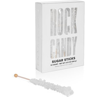 Candy Envy - White Rock Candy Sugar Sticks - Original Sugar Flavored - 12 Indiv. Wrapped