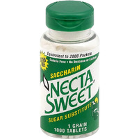 Necta Sweet Saccharin Tablets, 1-Grain, 1000 Tablet Bottle