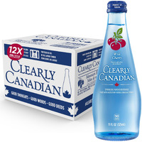 Clearly Canadian Wild Cherry Sparkling Spring Water Beverage, Natural & Carbonated, Flavored Seltzer Water, 1 Case (12 Bottles X 325Ml)