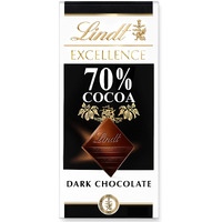 Lindt Excellence 70% Cocoa Dark Chocolate Candy Bar, Dark Chocolate, 3.5 Oz. Bar