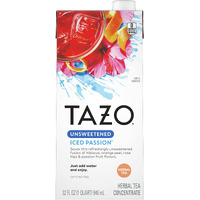 Tazo Unsweetened Iced Herbal Tea Concentrate For A Refreshing Iced Beverage Passion With Tropical Flavors 32 Oz