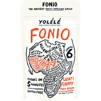 Yolele Fonio African Supergrain Ancient Grains, Precooked Gluten-Free Non Gmo Organic Vegan Protein High Fiber Keto Paleo-Friendly Rice Alternative 30 Oz (10 Oz, 3 Pack)