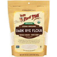 Bob's Red Mill Organic Dark Rye Flour, 20Oz (Pack Of 1) - Non Gmo, Whole Grain, Vegan, Kosher