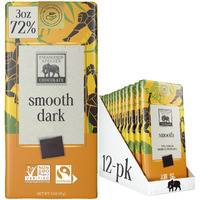 Endangered Species Chocolate Chimpanzee, Natural Dark Chocolate (72%), 3-Ounce Bars (Pack Of 12)