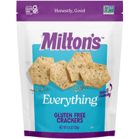 Milton's Craft Bakers Gluten Free Everything Crackers - Baked Everything Crackers, Everything Bagel Inspired, Non-Gmo Project Verified, Kosher, Whole Grain, Certified Gluten Free Snack - 4.5 Oz
