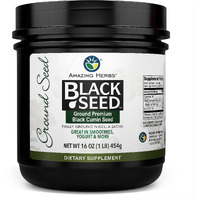 Amazing Herbs Premium Ground Black Cumin Seeds - Finely Ground Nigella Sativa, Gluten Free, Non Gmo, Supports Cardiovascular Function & Preserves Digestive Health - 16 Oz