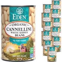 Eden Organic Cannellini White Kidney Beans, No Salt Added, 15-Ounce Cans (Pack Of 12)