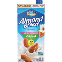 Almond Breeze Dairy Free Almondmilk, Unsweetened Original, 32 Ounce (Pack Of 12)