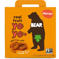 Bear Yoyo Bear, Real Fruit Yoyos, 0.7 Oz, No Added Sugar, All Natural, Non Gmo, Gluten Free, Vegan, Healthy On-The-Go Snack For Kids & Adults, Mango, 5 Count (Pack Of 5)