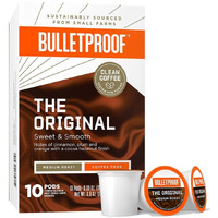 Bulletproof Original Medium Roast Single-Serve Pods, 10 Count, Arabica Coffee Sourced From Central And South America