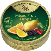 Cavendish & Harvey | Mixed Fruit Hard Candy Drops | 5.3 Ounce Tin - 12 Pack