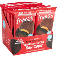 Free2B Sunflower Butter Sun Cups, Safe For School And Allergy Friendly - Gluten-Free, Dairy-Free, Nut-Free, And Soy-Free - Dark Chocolate, 2-Cup Packages (Pack Of 12)