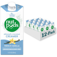 Nutpods Dairy-Free Creamer Unsweetened (French Vanilla, 12-Pack) - Whole30 / Paleo / Keto / Vegan / Sugar Free 11.2 Ounces