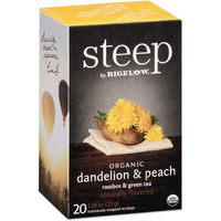 Bigelow 17715 Steep Tea, Dandelion & Peach, 1.18 Oz Tea Bag, 20/Box