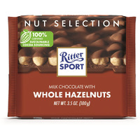 Ritter Sport Chocolate Bars With Nuts (Milk Chocolate With Hazelnuts, 3.5 Ounce (Pack Of 10)