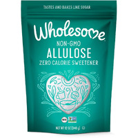 Wholesome Sweeteners 12-Ounce Allulose Sweetener, Zero Calorie Sugar Substitute, Keto Friendly, Non Gmo, Non-Erythritol, Gluten Free & Vegan Sweetener, 1 Pack