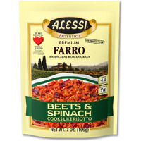 Alessi Autentico, Premium Seasoned Roman Grain Farro, Cooks Like Risotto, Heart Healthy, Easy To Prepare, 7Oz (Beets & Spinach, Pack Of 6)