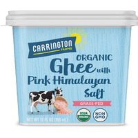 Usda Certified Organic Grass Fed Ghee With Himalayan Salt, 12Oz, Carrington Farms