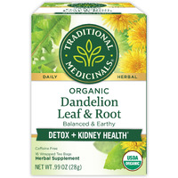 Traditional Medicinals Tea, Organic Dandelion Leaf & Root, Supports Kidney Function & Healthy Digestion, 16 Tea Bags