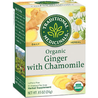 Traditional Medicinal Organic Ginger With Chamomile Tea - 16 Bags