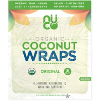 Nuco Certified Organic Paleo Gluten Free Vegan Coconut Wraps, 5 Count (One Pack Of Five Wraps)