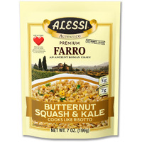 Alessi Autentico, Premium Seasoned Roman Grain Farro, Cooks Like Risotto, Heart Healthy, Easy To Prepare, 7Oz (Butternut Squash & Kale, Pack Of 6)