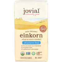 Jovial 100% Organic Einkorn All Purpose Flour - Baking Flour, High Protein, Usda Certified Organic, Unbleached Flour, Product Of Italy - 32 Oz