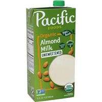 Pacific Foods Organic Unsweetened Almond Milk, Plant Based Milk, 32 Oz Carton