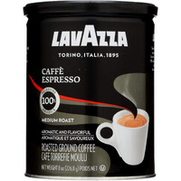 Lavazza Caffe Espresso Ground Coffee, Medium Roast 8 Oz Cans Full Case Of 12