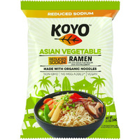 Koyo Ramen Soup, Asian Vegetable Reduced Sodium, Made With Organic Noodles, No Msg, No Preservatives, Vegan, 2.1 Ounce Per Package (12 Pack)