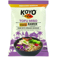 Koyo Ramen Soup, Tofu Miso Reduced Sodium, Made With Organic Noodles, No Msg, No Preservatives, Vegan, 2.1 Ounces Per Package (12 Pack)