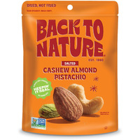 Back To Nature Premium Nut Mix - Cashew, Almond & Pistachio Blend, Dry Roasted With Sea Salt, Non-Gmo High Protein Snacks, 9 Ounce